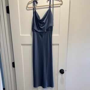 Jenny Yoo Elegant Blue Sleeveless Bridesmaids Dress